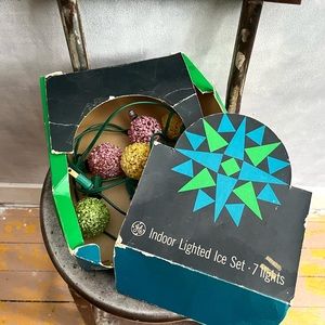 Vintage GE Snowball Ice Lights In Box Working!